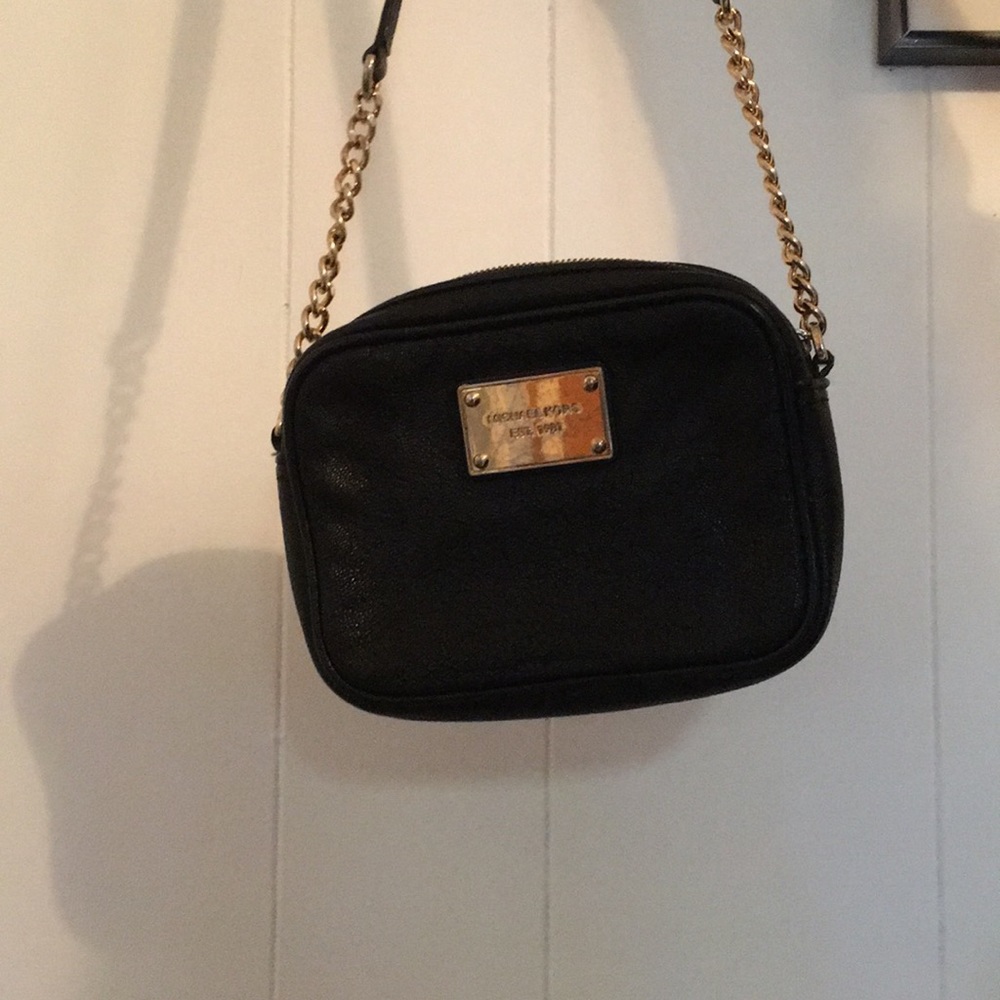 Michael Kors Black pebbled leather mini purse